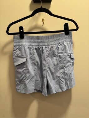 Yogalicious Light Blue Women's Cargo Shorts with Elastic Waist